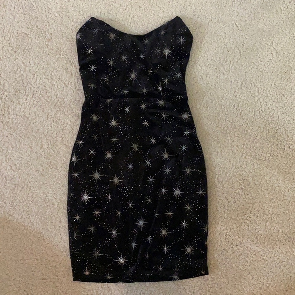 Black dress with silver sparkles
